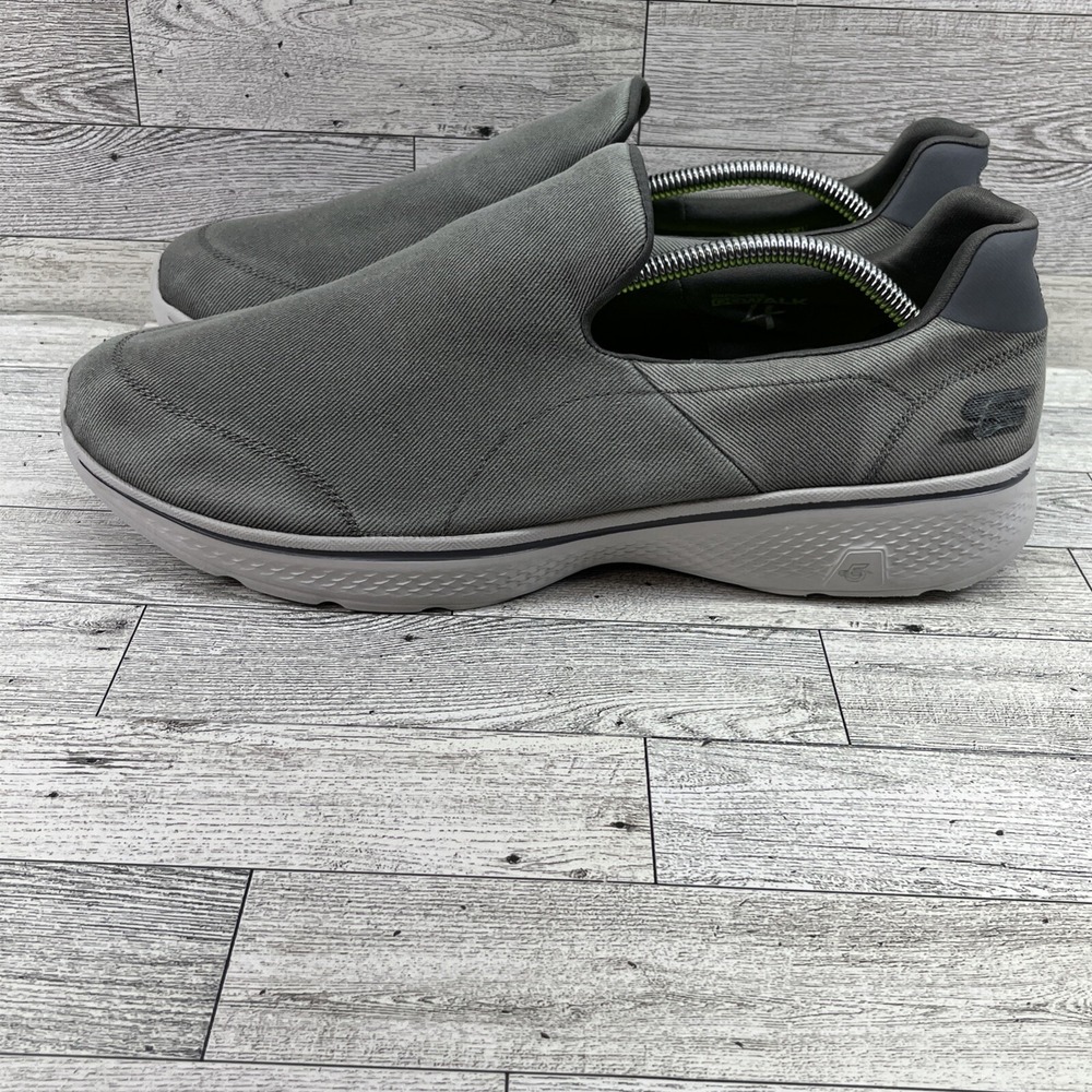 Skechers GoWalk 4 Gray Athletic Walking Slip On Sneaker Shoes 54153 Men Size 13 - Picture 5 of 10